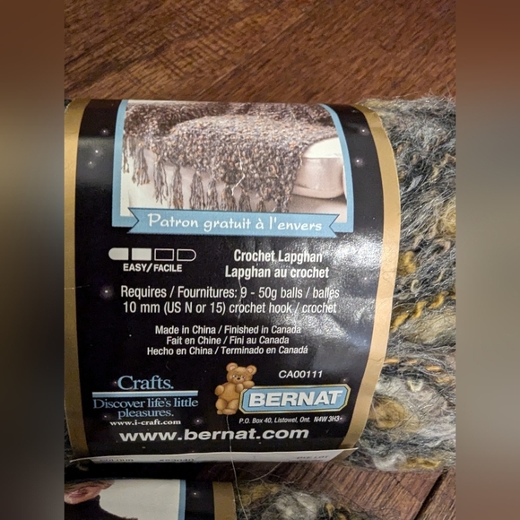 Bernat Galaxy yarn 8x 50g balls, color Mercury (gray beige gold white) - Picture 11 of 12